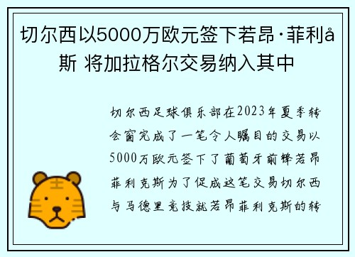 切尔西以5000万欧元签下若昂·菲利克斯 将加拉格尔交易纳入其中